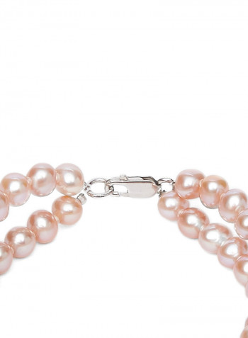 18 Karat Gold Freshwater Pearl 2 Line Bracelet