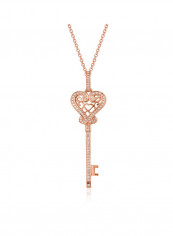 18 Karat Gold Heart Shape Key Pendant