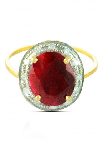 18K Gold Genuine Diamonds Ring 0.12 Carat