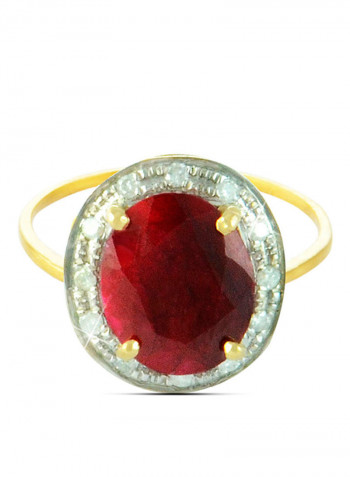 18K Gold Genuine Diamonds Ring 0.12 Carat