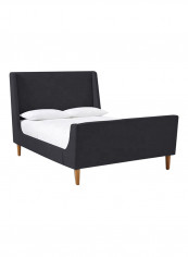 Nordic Solid Wood Double Bed Black 150 x 190cm