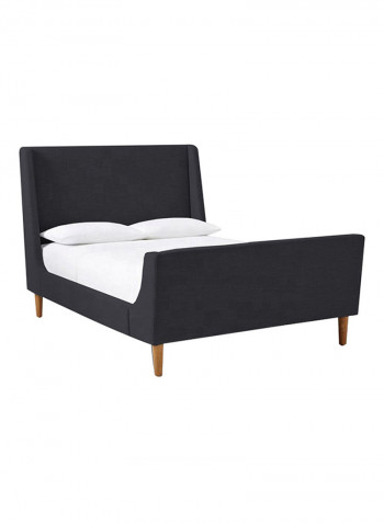Nordic Solid Wood Double Bed Black 150 x 190cm