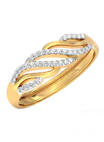 18K Gold Exquisite Design Wave Twist Diamond Ring