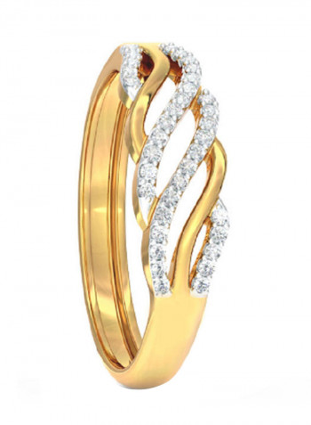 18K Gold Exquisite Design Wave Twist Diamond Ring