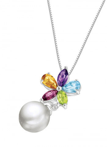 White Gold 0.02 Carat Diamond Oystra Pendant