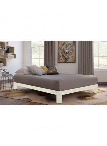 Motif Design Aura Platform Bed With Mattress White/Grey King