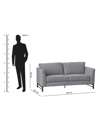 Anthracite 2-Seater Sofa Grey 92x198cm