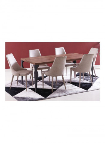 Arizona 7-Dining Table Chair Set Walnut