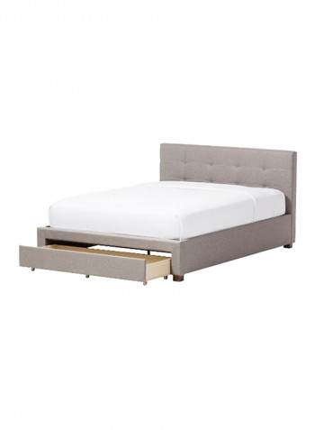 Contemporary Platform Storage Bed Without Mattress Grey Super King