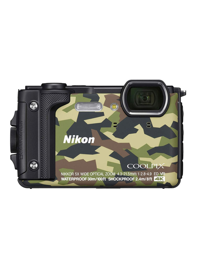 Coolpix W300 Point And Shoot Camera 5x Wide Optical Zoom-NIKKOR ED VR Glass Lens 16MP Waterproof With Built-in Wi-Fi, GPS, eCompass And Bluetooth Special Edition-Camouflage