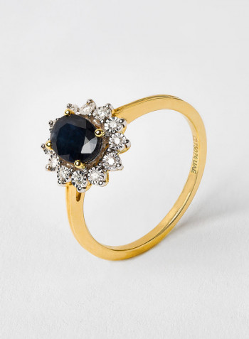 18 Karat Gold Sparkle Diana Sapphire Ring