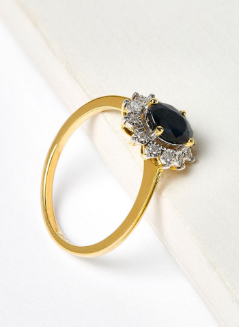 18 Karat Gold Sparkle Diana Sapphire Ring