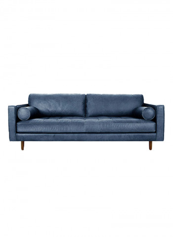 3 Seater Modern Nordic Style Leather Sofa Navy Blue