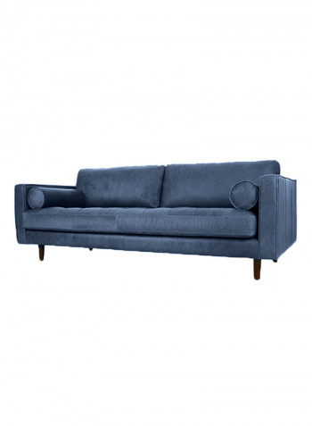 3 Seater Modern Nordic Style Leather Sofa Navy Blue