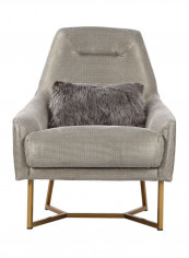 Madrid 1-Seater Sofa Grey/Gold 74x74x74centimeter