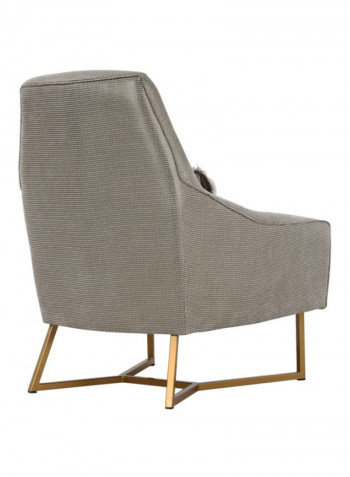Madrid 1-Seater Sofa Grey/Gold 74x74x74centimeter