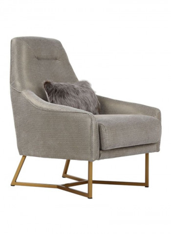 Madrid 1-Seater Sofa Grey/Gold 74x74x74centimeter