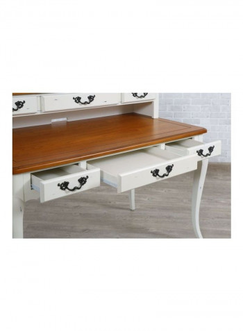 Kayweth Writing Desk White/Brown 72x103x138cm