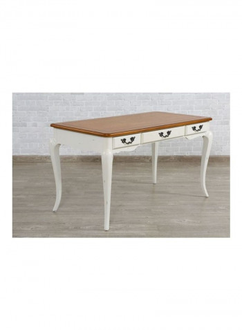 Kayweth Writing Desk White/Brown 72x103x138cm