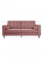 3-Seater Sloan Sofa With 2-Cushions Pink 88x85x200cm