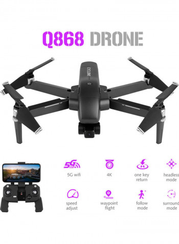 Wltoys Q868 GPS RC Drone with Camera 4K 2-axis Gimbal Brushless Motor 5G Wifi FPV Quadcopter Point of Interest Follow Mode 800m Control Distance 30mins Flight Time with 2 Battery 26*10*25.5cm