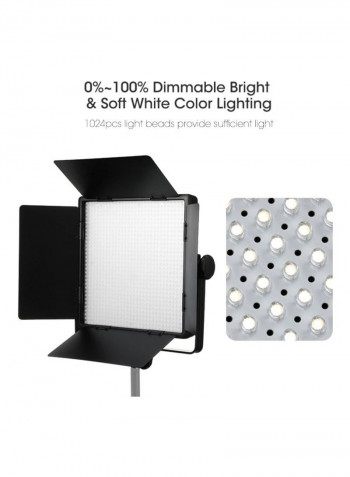 Dimmable LED 1000D II Photography Light Kit 430x460x100millimeter Black