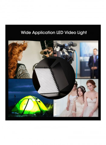 Dimmable LED 1000D II Photography Light Kit 430x460x100millimeter Black