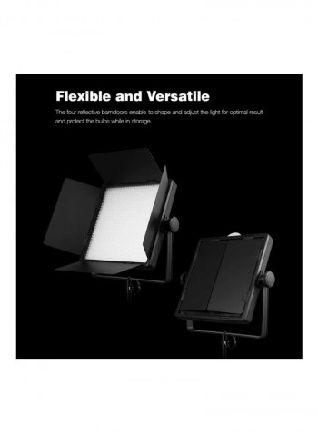Dimmable LED 1000D II Photography Light Kit 430x460x100millimeter Black
