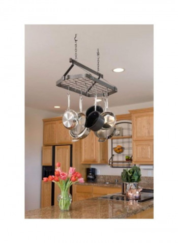 Decor Retro Ceiling Rack With Grid Hammered Steel 30x16x22inch