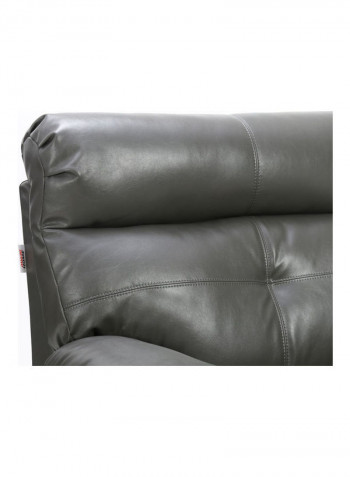 2 Seater Leather Recliner Black
