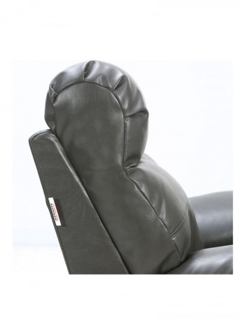 2 Seater Leather Recliner Black