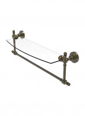 Retro Wave Collection Vanity Integrated Towel Bar Glass Shelf Gold/Clear 18inch