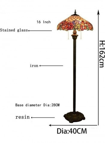 Rose Glass Lampshade Floor Lamp Multicolour 49 x 49 x 43centimeter