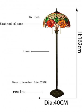Rose Pattern Coloured Glass Floor Lamp Multicolour 49 x 49 x 43centimeter