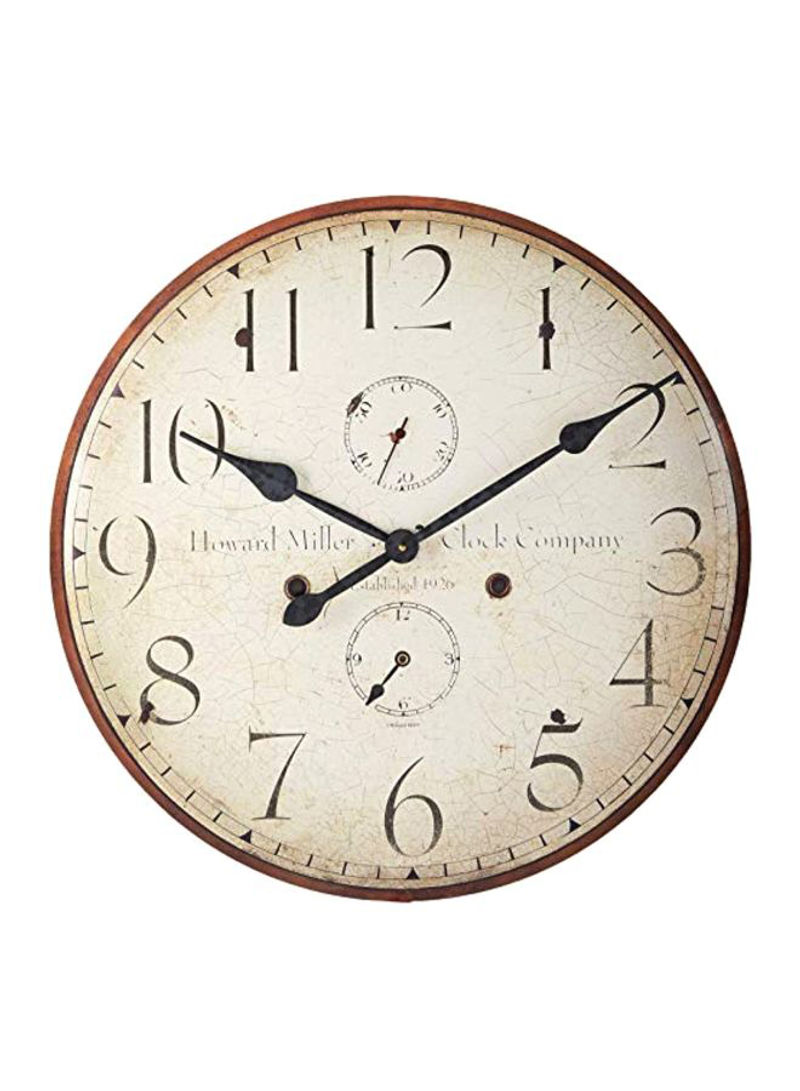 Round Wall Clock Beige/Brown 2x25x25inch