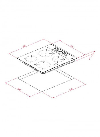 Tbc 64000 Xfl Vitroceramic Hob With 4 Zones In 60 Cm 112550009 Black
