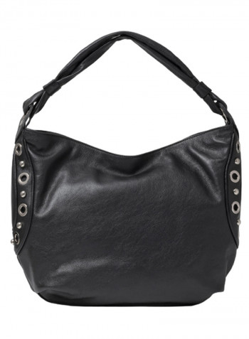 Margot Round Rivet Detail Hobo Black