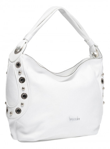 Margot Round Rivet Detail Hobo White