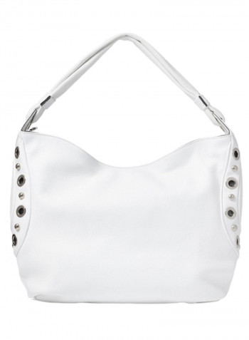 Margot Round Rivet Detail Hobo White