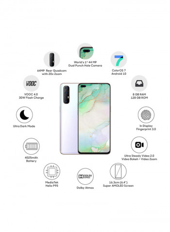 Reno3 Pro Dual SIM Sky White 8GB RAM 128GB 4G LTE