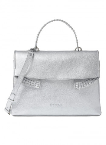 Adjustable Strap Naomi Studded Crossbody Bag Silver