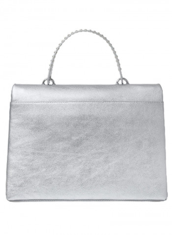 Adjustable Strap Naomi Studded Crossbody Bag Silver