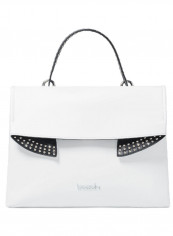 Adjustable Strap Naomi Studded Crossbody Bag White/Black