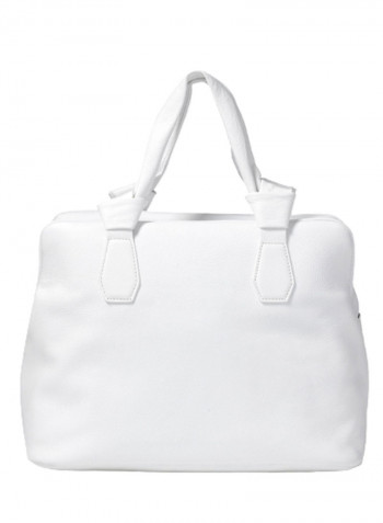 Logo Detail Nora Shoulder Bag White