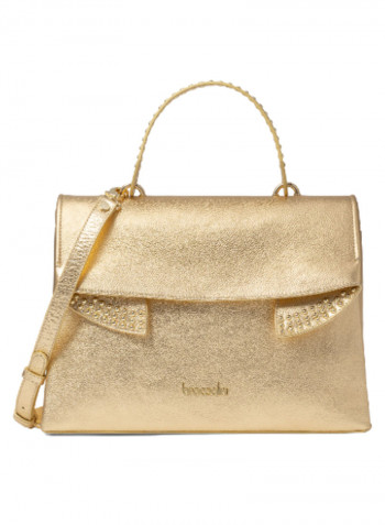 Naomi Round Rivet Detail Shoulder Bag Gold