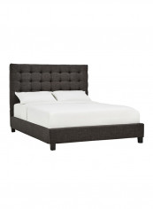 Briella Button Tufted Bed Without Mattress Dark Grey King