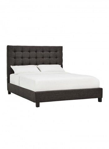 Briella Button Tufted Bed Without Mattress Dark Grey King