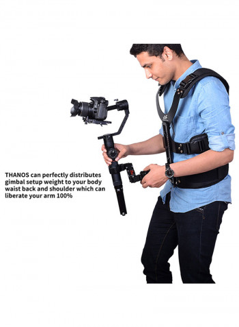 Gimbal Stabilizer Supporting System With Dual Spring Arm أسود