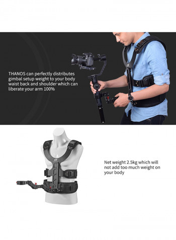Gimbal Stabilizer Supporting System With Dual Spring Arm أسود
