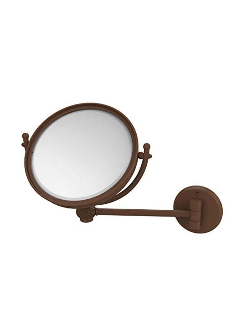 Double Sided Wall Mounted Make-Up Mirror Brown/Silver 8inch